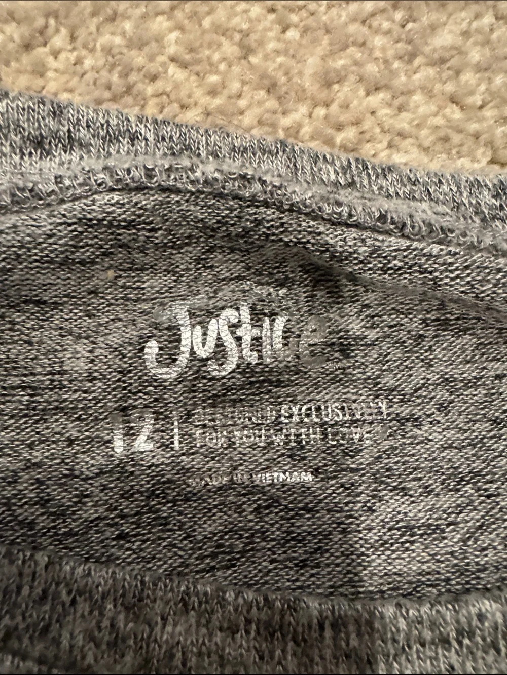Justice Gray Marled Long Sleeve Top
